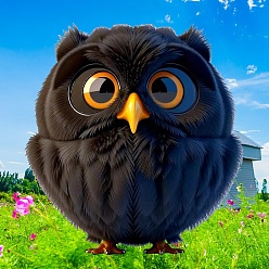 Черный Сова акриловые подвесные украшения, для украшения зеркала заднего вида автомобиля, чёрные, Кулон : 80 мм