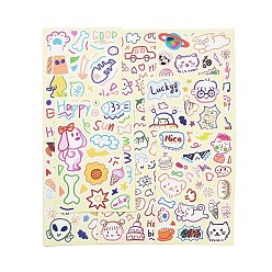 Color mezclado 8 pegatinas autoadhesivas de pvc, calcomanías impermeables, para el diario de álbumes de bricolaje, scrapbooking de dibujos animados de decoración de portátil, color mezclado, 161x111x0.5 mm