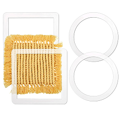 Mixed Shapes 4 шт 2 стили прозрачный акрил вязание и макраме кисточка инструмент, разнообразные, 150~160x150~160x3 мм, внутренний диаметр: 120~130x120~130 мм, 2 шт / стиль