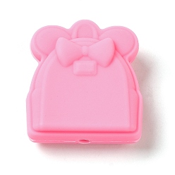 Pearl Pink Silicone Focal Beads, Bag, Pearl Pink, 27x24.5x11mm, Hole: 2mm