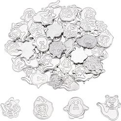 Нержавеющая Сталь Цвет 304 оправа кабошон нержавеющая под эмаль, с кабошонами, разнообразные, цвет нержавеющей стали, 64 шт / коробка