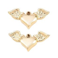 Golden 304 Stainless Steel Pendants, Heart with Wing Charms, Rack Plating, Long-Lasting Plated, Golden, 14x27x4mm, Hole: 1.2mm