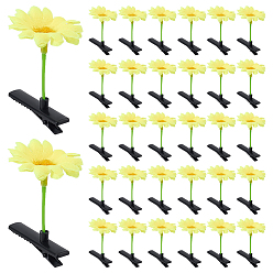 Jaune 40 pièces de pinces à cheveux en résine tournesol et fer alligator, accessoires pour cheveux pour femmes et filles, jaune, 62x43.5x7.5~40mm