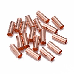 Rose Gold Brass Tube Beads, Rose Gold, 30mm, Hole: 10mm
