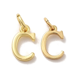 Letter C Латунные подвески, без кадмия, без никеля и без свинца, с целью перехода в кольце, буква С, 10x6x1.5 мм, Кольцо: 5~6x0.8~1 mm, внутренний диаметр: 3~4 мм