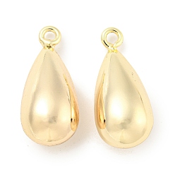 Real 18K Gold Plated Brass Pendants, Teardrop Charms, Real 18K Gold Plated, 24x10x9mm, Hole: 1.8mm