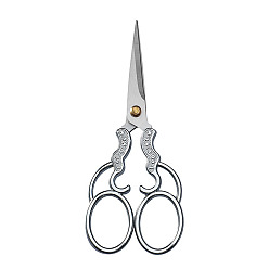 Нержавеющая Сталь Цвет 201 ножницы нержавеющие, ножницы для рукоделия с рисунком цветков сливы, с ручкой из сплава, для рукоделия, шитье, цвет нержавеющей стали, 12.8 см