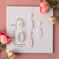 Teardrop Пластиковые формы, резцы глины, инструменты для лепки из глины, для серьги решений, слеза, 1.4x0.9x1.15 см & 3.2x1.7x1.15 см