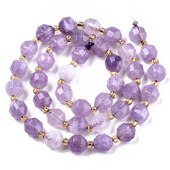 Medium Purple Natural Dolomite Beads Strands, Faceted, Dyed, Round, Medium Purple, 8x8mm, Hole: 1.2mm, about 33pcs/strand, 15.16 inch~15.35 inch(38.5cm~39cm)