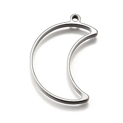 Луна 304 подвески из нержавеющей стали, луна, 36x24x3 мм, отверстие : 2 мм