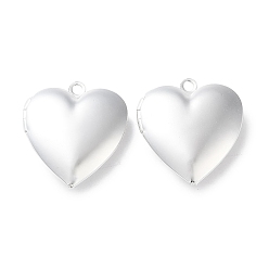 Серебро Стойки обшивки латунь медальона подвески, долговечный, без свинца и без кадмия, сердце, серебряные, 25x23x6 мм, отверстие : 2 мм, внутренний диаметр: 12.5x16 мм