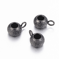 Electrophoresis Black 304 дуги из нержавеющей стали, петля под залог, , Rondelle поруки бусы, ионное покрытие (ip), электрофорез черный, 9x6x4.5 мм, отверстие : 2 мм, внутренний диаметр: 3 мм