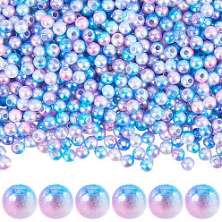 Темно-Голубой Абс пластмасса имитация жемчужина круглые бусины, глубокое синее небо, 4 мм, отверстие : 1.5 мм, 1200 шт / комплект