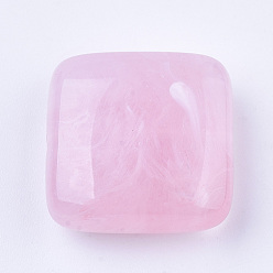 Бледно-Розовый Акриловые бусины, имитация драгоценных камней, квадратный, розовый жемчуг, 20x20x8.5 мм, Отверстие : 1.5 мм , около 160 шт / 500 г
