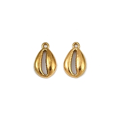 Shell Shape Подвески из нержавеющей стали 304, ионное покрытие (ip), формы раковины, 10.5x6.5x2 мм, отверстие : 0.9 мм