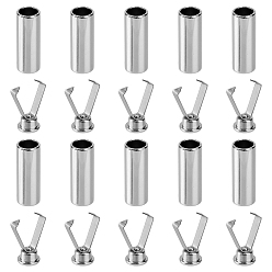 Матовый Платиновый Цвет 30наборы литого наконечника для шнурков, шнурки на голове, колонка, платина, 19 мм, внутренний диаметр: 6 мм