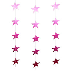 Star Paper Hanging Banners, Party Decorations, Star, 4000mm, Star: 62x67x1mm