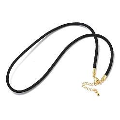 Черный 3 изготовление ожерелий из нейлонового шнура миланского плетения толщиной ☐ мм, с латунными выводами и 304 застежками из лобстера из нержавеющей стали, золотые, стойки покрытие, долговечный, чёрные, 17.83 дюйм (45.3 см)