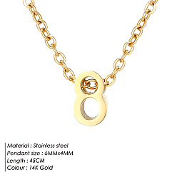 Number 304 подвески-цифры из нержавеющей стали, реальный 14 k позолоченный, число 8, 17.72 дюйм (45 см)