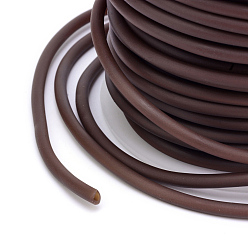 Saddle Brown Hollow Pipe PVC Tubular Synthetic Rubber Cord, Wrapped Around White Plastic Spool, Saddle Brown, 2mm, Hole: 1mm, about 54.68 yards(50m)/roll