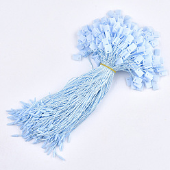 Светло-Синий Шнур из полиэстера с биркой, пластиковые метки, голубой, 185~195x1 мм , около 850 шт / мешок