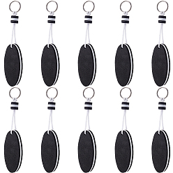 Черный 10шт. железные пластиковые брелоки, овальные, платина, чёрные, 160 мм