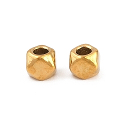 Cube 304 из нержавеющей стали бусы, реальный 18 k позолоченный, ионное покрытие (ip), кубические, 3x3x3 мм, отверстие : 1.6 мм