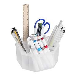 Прозрачный Пластиковые вращающиеся держатели для ручек, восьмиугольник, прозрачные, 148x148x102 мм