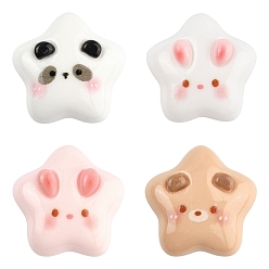 (52) Непрозрачная лаванда 10кабошоны из мультяшной смолы шт., звезда с лицом животного, разноцветные, 17x17 мм