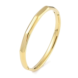 Настоящее золото 18K 304 женские браслеты на шарнирах с граненым кольцом из нержавеющей стали, реальный 18 k позолоченный, внутренний диаметр: 2-3/8x2 дюйм (6.1x5.2 см), 6 мм