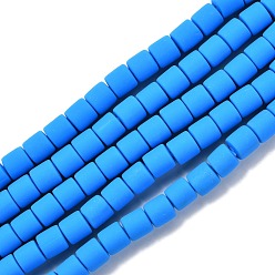 Dodger Blue Handmade Polymer Clay Bead Strands, Column, Dodger Blue, 6.5x6mm, Hole: 1.2mm, about 61pcs/strand, 15.75 inch(40cm)