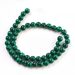 Green Synthetic Malachite Beads Strands, Dyed, Round, Green, Size: about 8mm in diameter, hole: 1.5mm, about 50pcs/strand, 15.5 inch
