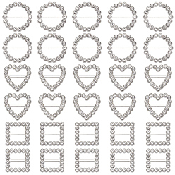 Mixed Shapes 60шт. 3 стили, пряжки-слайдеры из сплава со стразами, регулируемые застежки, для ремня кожаный ремень сумка для ремня, разнообразные, 16~19 мм, 20 шт / стиль