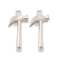 Platinum Alloy Pendants, Long-Lasting Plated, Lead Free & Cadmium Free, Humman, Platinum, 43x19.5x6mm, Hole: 3.5mm