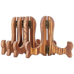 Coconut Brown Wood Tea Display Stands, with Iron Finding, Coconut Brown, 17x12x0.95cm