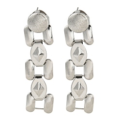 Нержавеющая Сталь Цвет Не тускнеют 304 серьги-гвоздики из нержавеющей стали, для женщин, цепочка-оберег, цвет нержавеющей стали, 63x16 мм