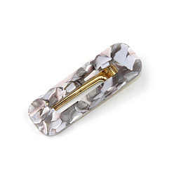 Темно-Серый Заколки из кожи аллигатора из ацетата целлюлозы, аксессуары для волос для девочек женщин, прямоугольные, темно-серый, 66x23 мм