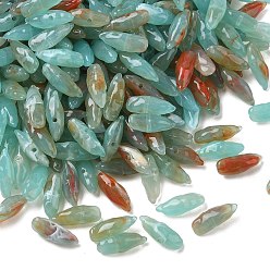 Cadet Blue Two Tone Imitation Gemstone Style Acrylic Beads, Teardrop, Cadet Blue, 18~18.5x6.5~7x7mm, Hole: 1.4mm, about 1140pcs/500g