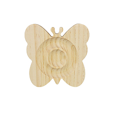 Бабочка Деревянные стенды с одним браслетом, поднос для украшений для показа браслетов, бабочка, 12x12 см