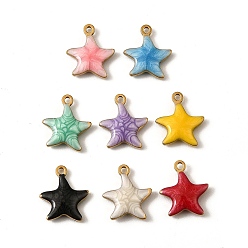 Морская звезда 304 из нержавеющей стали шармы эмали, золотые, разноцветные, морская звезда, 11.5x10x2 мм, отверстие : 1 мм