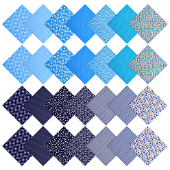 Mixed Color 28Pcs 2 Styles Cotton Fabric, Square with Mixed Pattern, Mixed Color, 251x252x0.2mm