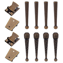 Античная Бронза 8 шт. 2 стили, концы шнура из сплава, конус, с бумажными картонными коробками 2 шт., античная бронза, 49.5~52x7~11 мм, отверстие : 5~5.3 мм