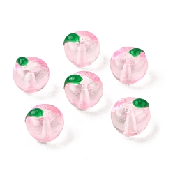 Лавандовый румянец Бусины лэмпворк , 3 d яблоко, лавандовый румянец, 12~13.5x11~11.5 мм, отверстие : 1.8 мм