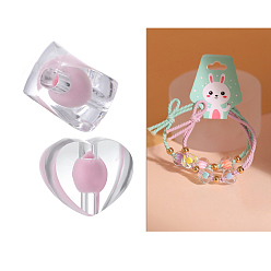 Фламинго 100 шт прозрачные акриловые бусины, бусина в бусине, сердце, фламинго, 13x12 мм