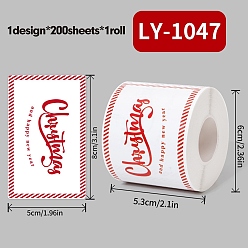 Белый 200 шт. бумажные самоклеящиеся наклейки на рождественскую тематику, для украшения подарков, белые, 80x50x0.1 мм