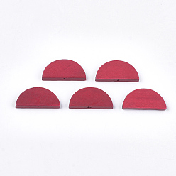 Малиновый Расписные бусы из натурального дерева, полукруг, малиновый, 15x30x4 мм, отверстие : 1.5 мм