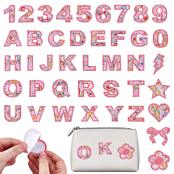 Pink 41шт. хлопковых нашивок для одежды, разнообразные, с цветочным узором, розовые, 50~66x18~70x1.5 мм