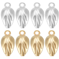 Золотой & Серебряный 12 шт 2 цвета латунные подвески, без кадмия и без свинца, очарование бутона, золотой и серебряный, 13x7x6.5 мм, отверстие : 1.6 мм, 6 шт / цвет