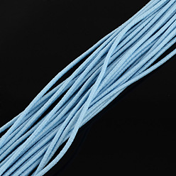 Light Blue Elastic Cord, with Fibre Outside and Rubber Inside, Light Blue, 4.0mm, about 109.36 yards(100m)/bundle