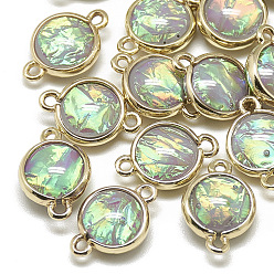 чертополох Соединители из смолы, с фурнитурой латунной золотого тона, без никеля , плоско-круглые, чертополох, 16x10x5 мм, отверстие : 1.8 мм